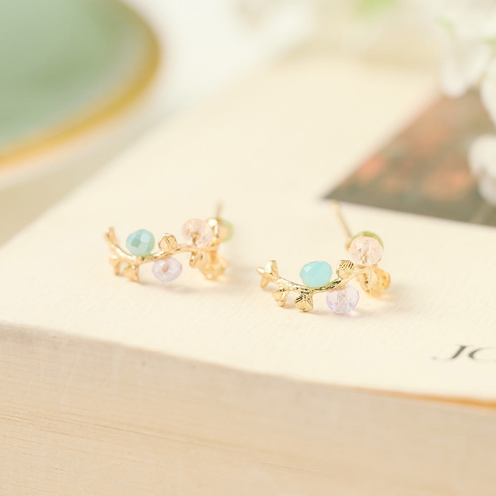 Fruiting Twig Hoop Earrings