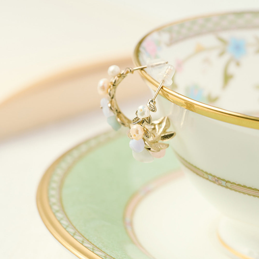 Morning Dew Twig Hoop Earrings