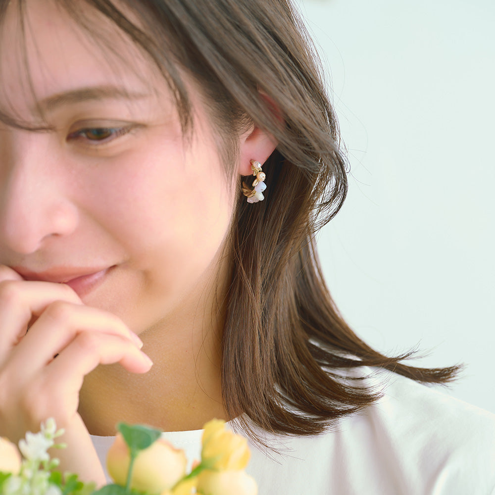 Morning Dew Twig Hoop Earrings - Osewaya