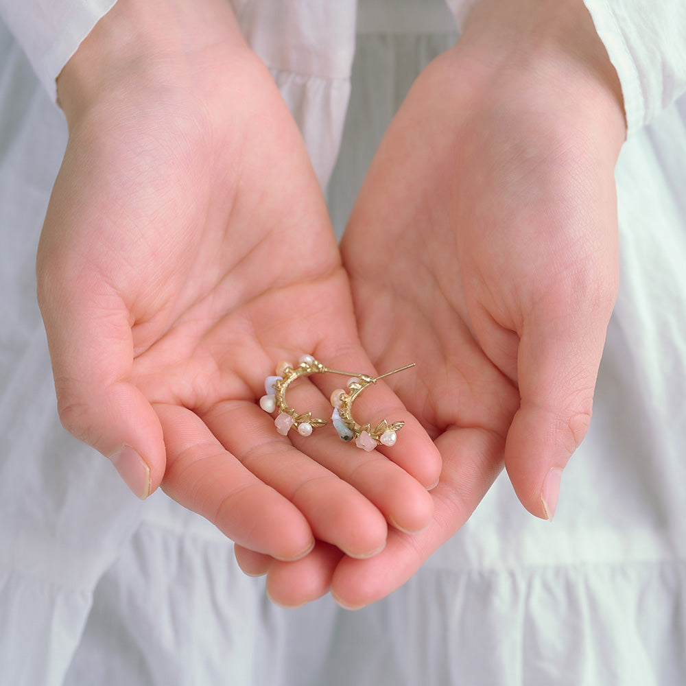 Morning Dew Twig Hoop Earrings - Osewaya