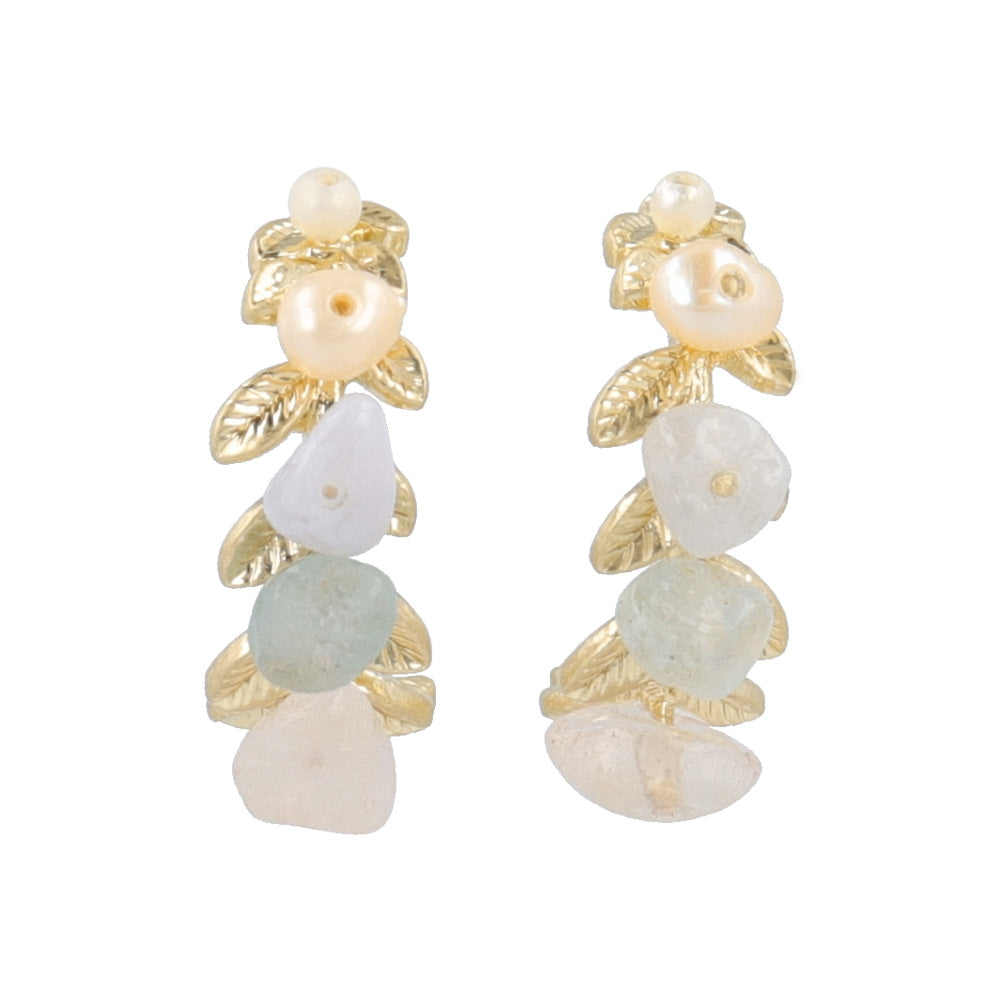 Morning Dew Twig Hoop Earrings - Osewaya