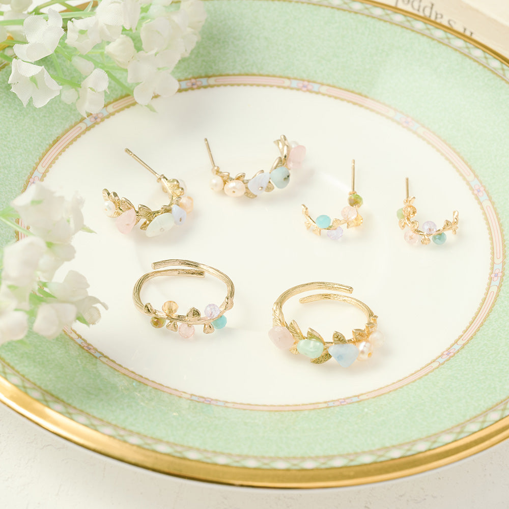 Morning Dew Twig Hoop Earrings - Osewaya