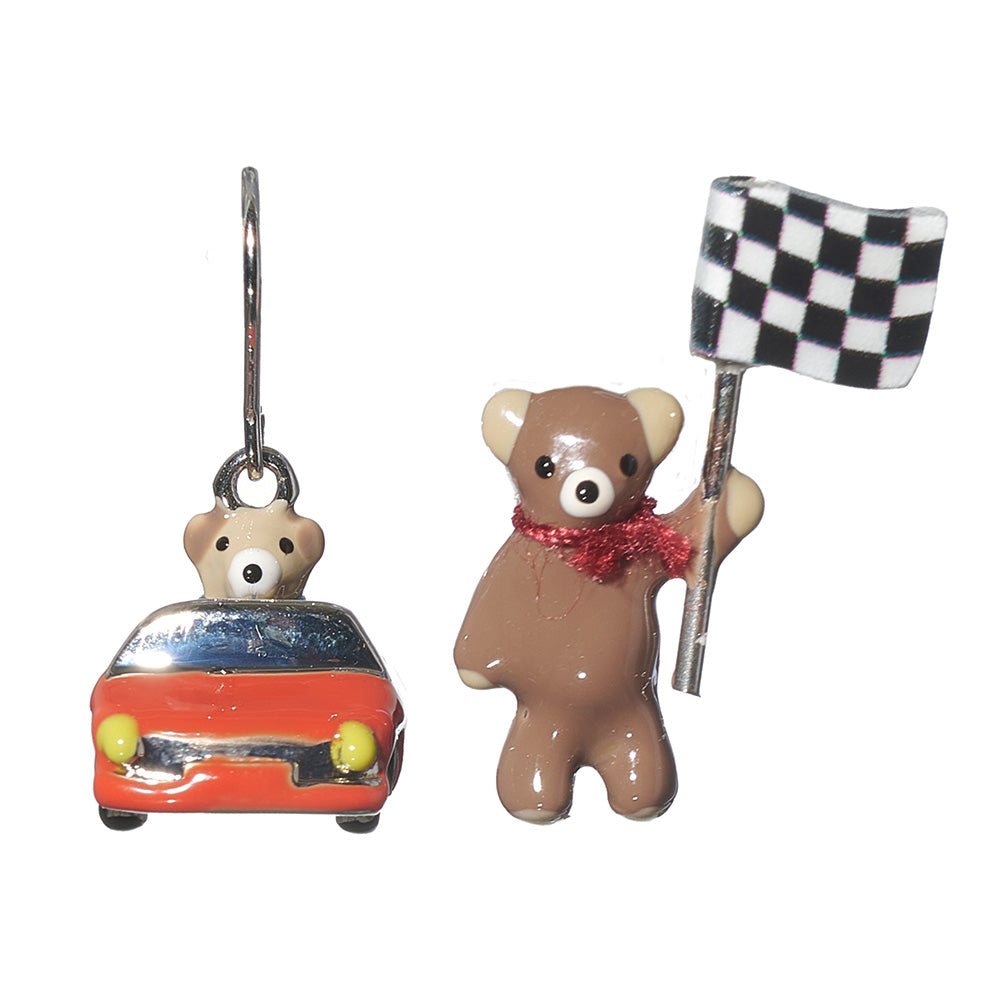 Speedy Little Bear Mismatched Earrings