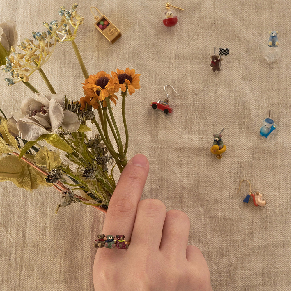 Speedy Little Bear Mismatched Earrings