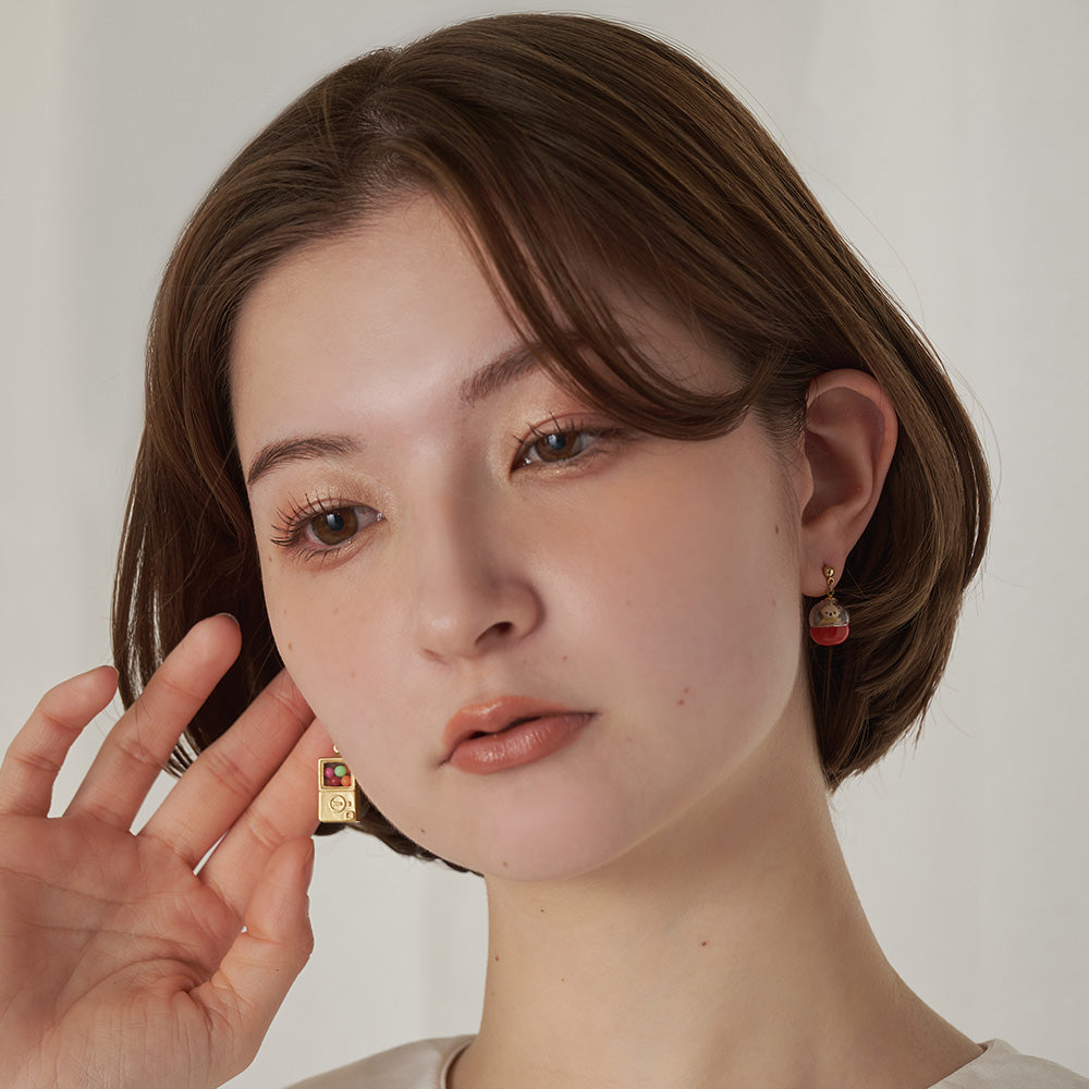 Little Bear Capsule Toy Mismatched Earrings