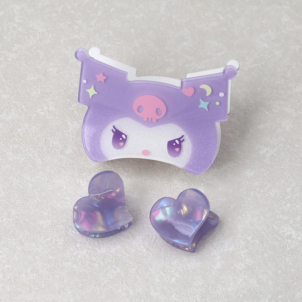 Kuromi Signature Hair Clip Set - osewaya