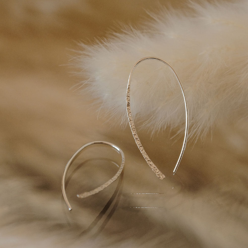 925 Silver Textured Threader Earrings