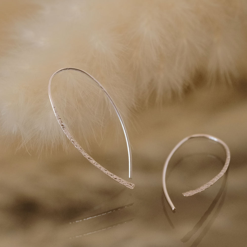 925 Silver Textured Threader Earrings