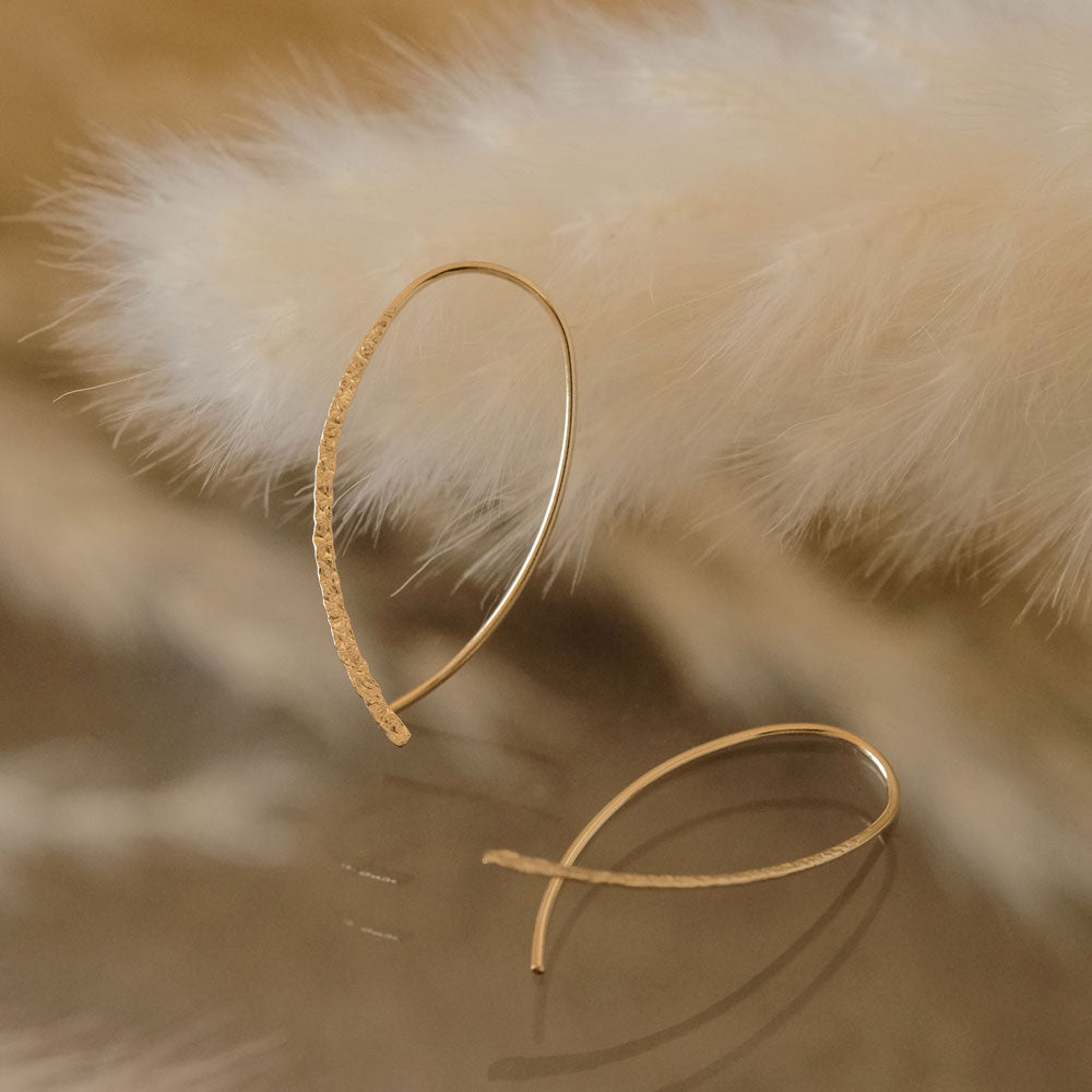 14K Gold Filled Textured Threader Earrings