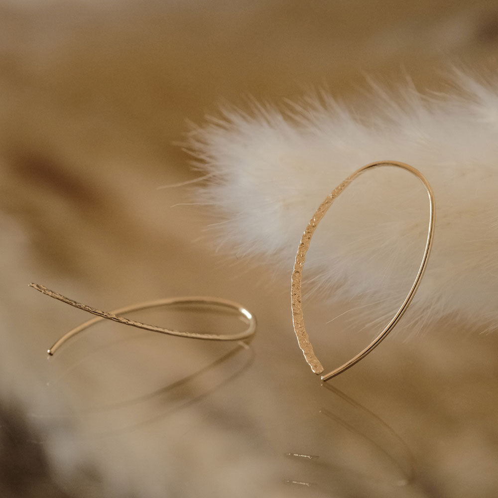 14K Gold Filled Textured Threader Earrings