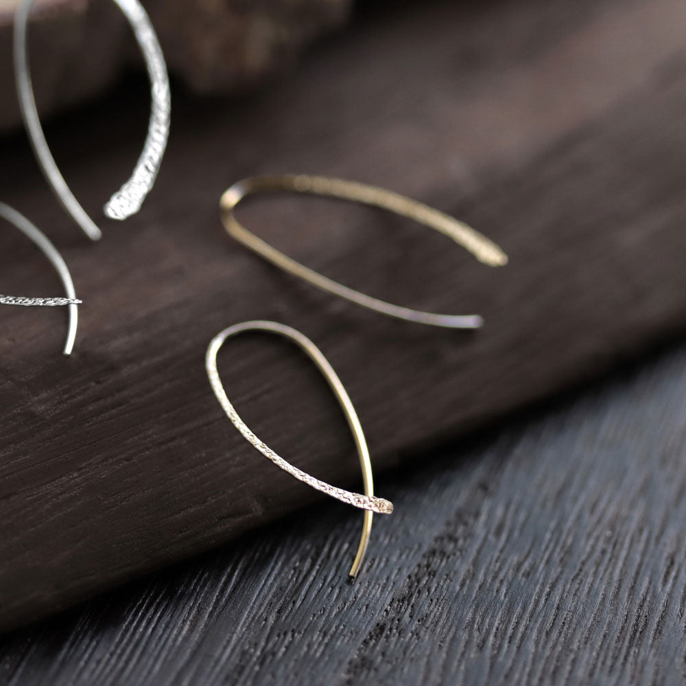 14K Gold Filled Textured Threader Earrings