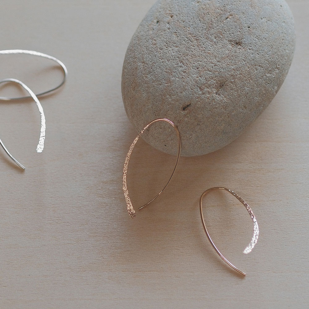 14K Gold Filled Textured Threader Earrings