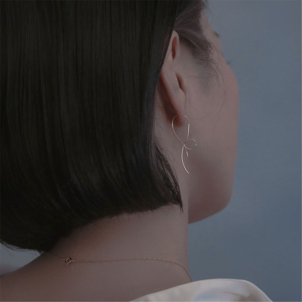 925 Silver Bow Threader Earrings