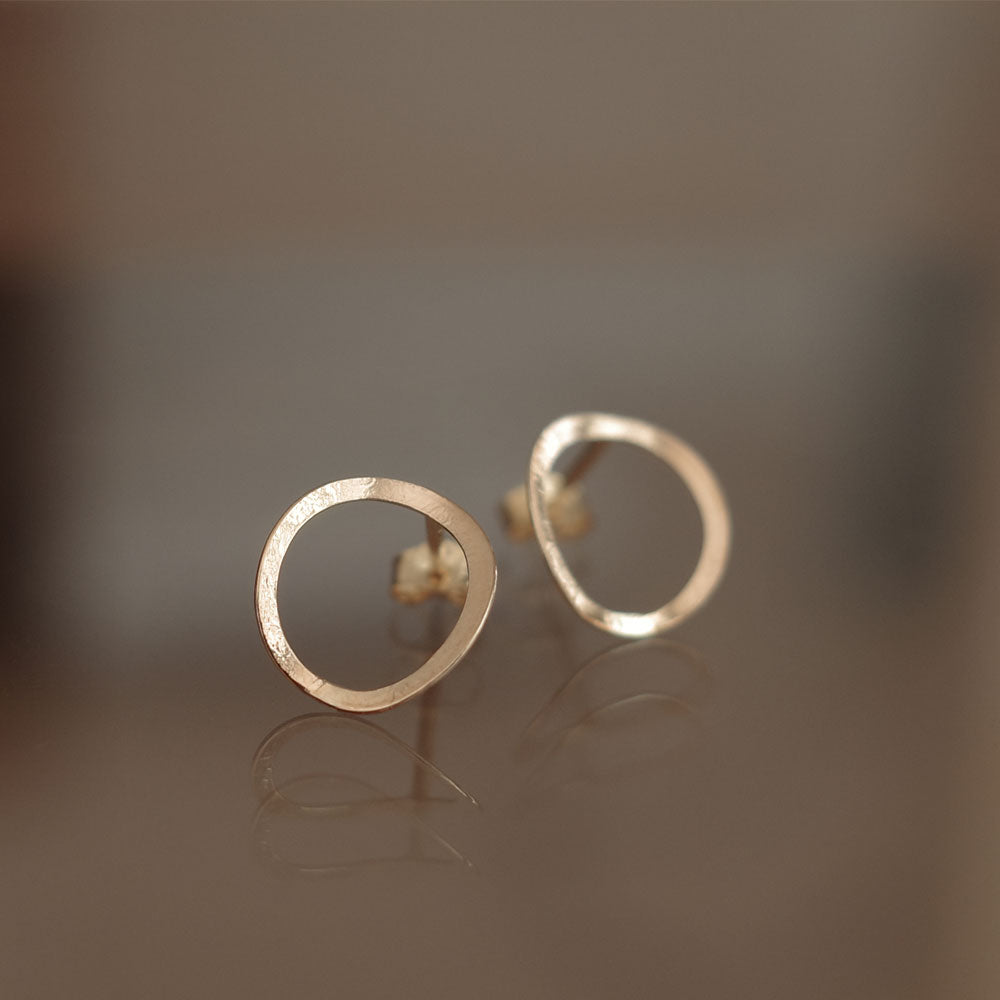 14K Gold Filled Organic Circle Studs