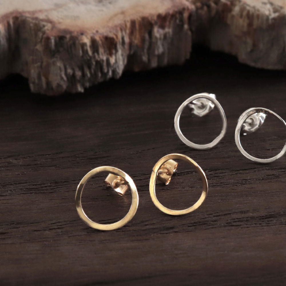 14K Gold Filled Organic Circle Studs