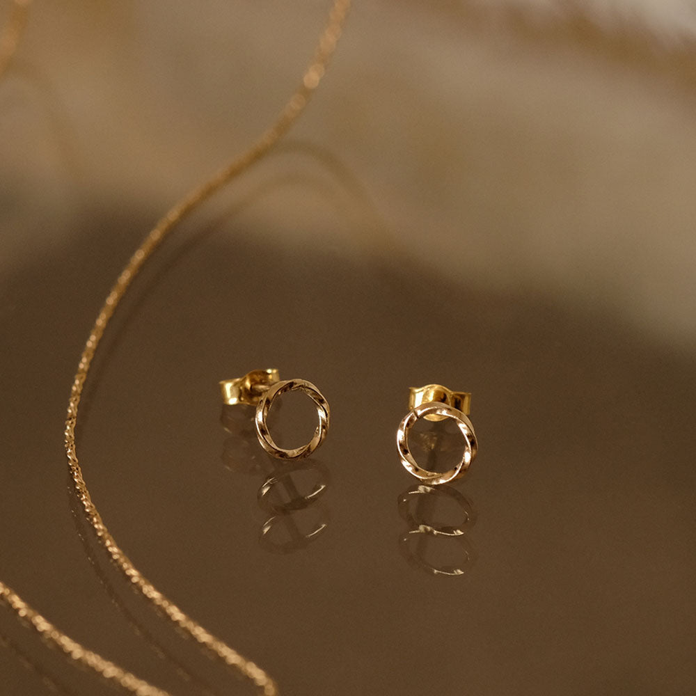 14K Gold Filled Twisted Circle Studs