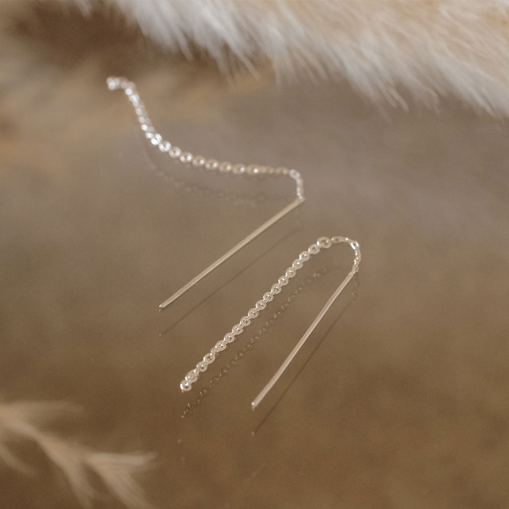 925 Silver Chain Threader Earrings