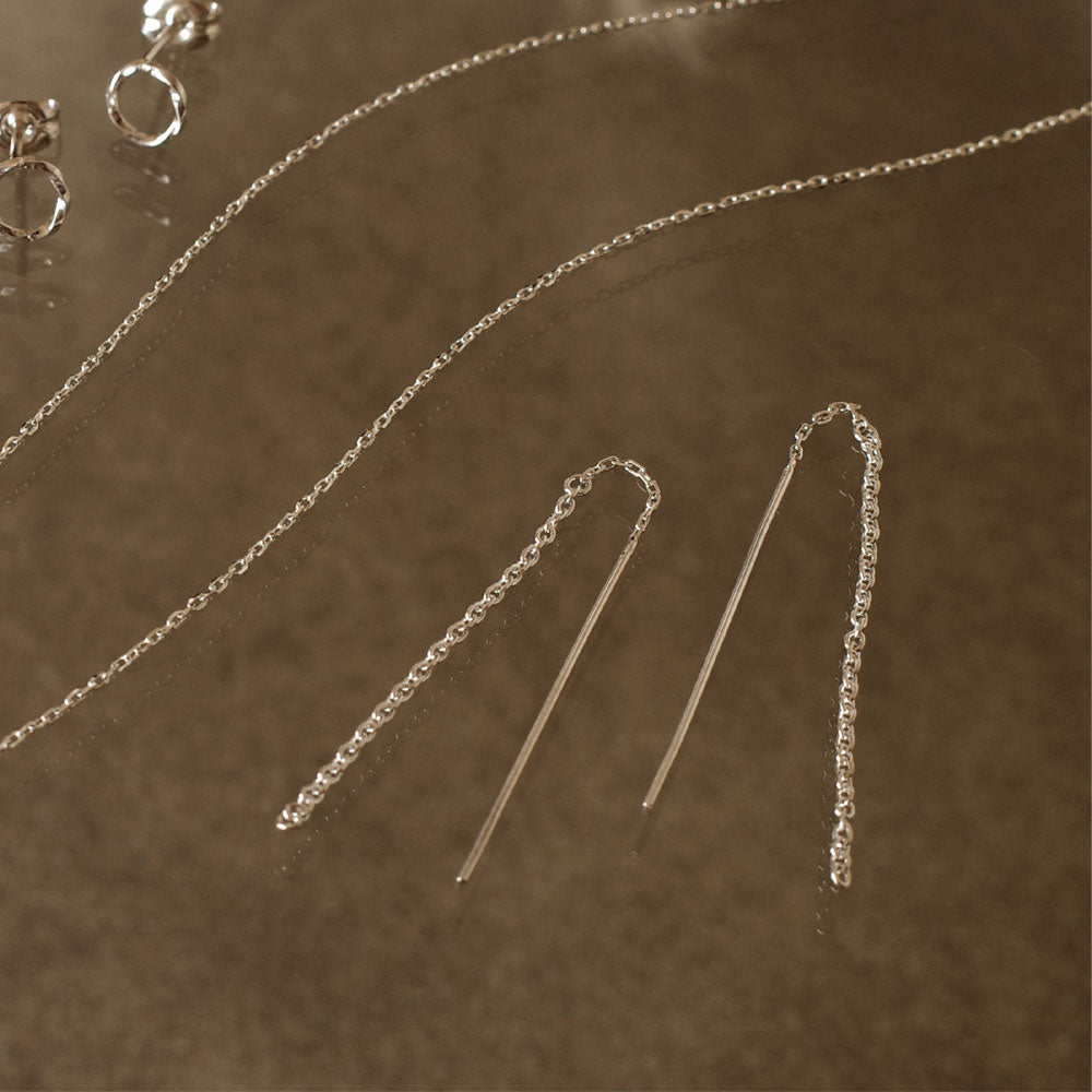 925 Silver Chain Threader Earrings