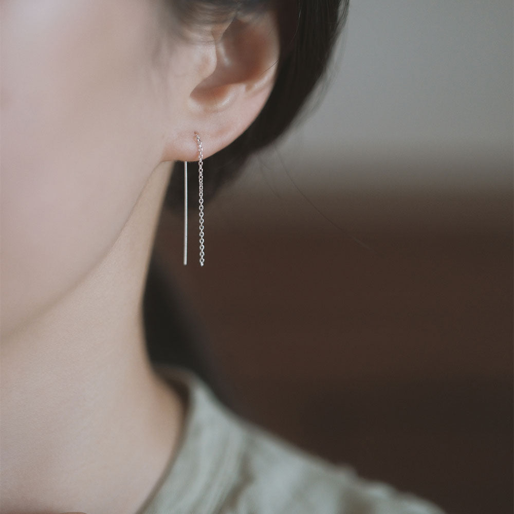 925 Silver Chain Threader Earrings