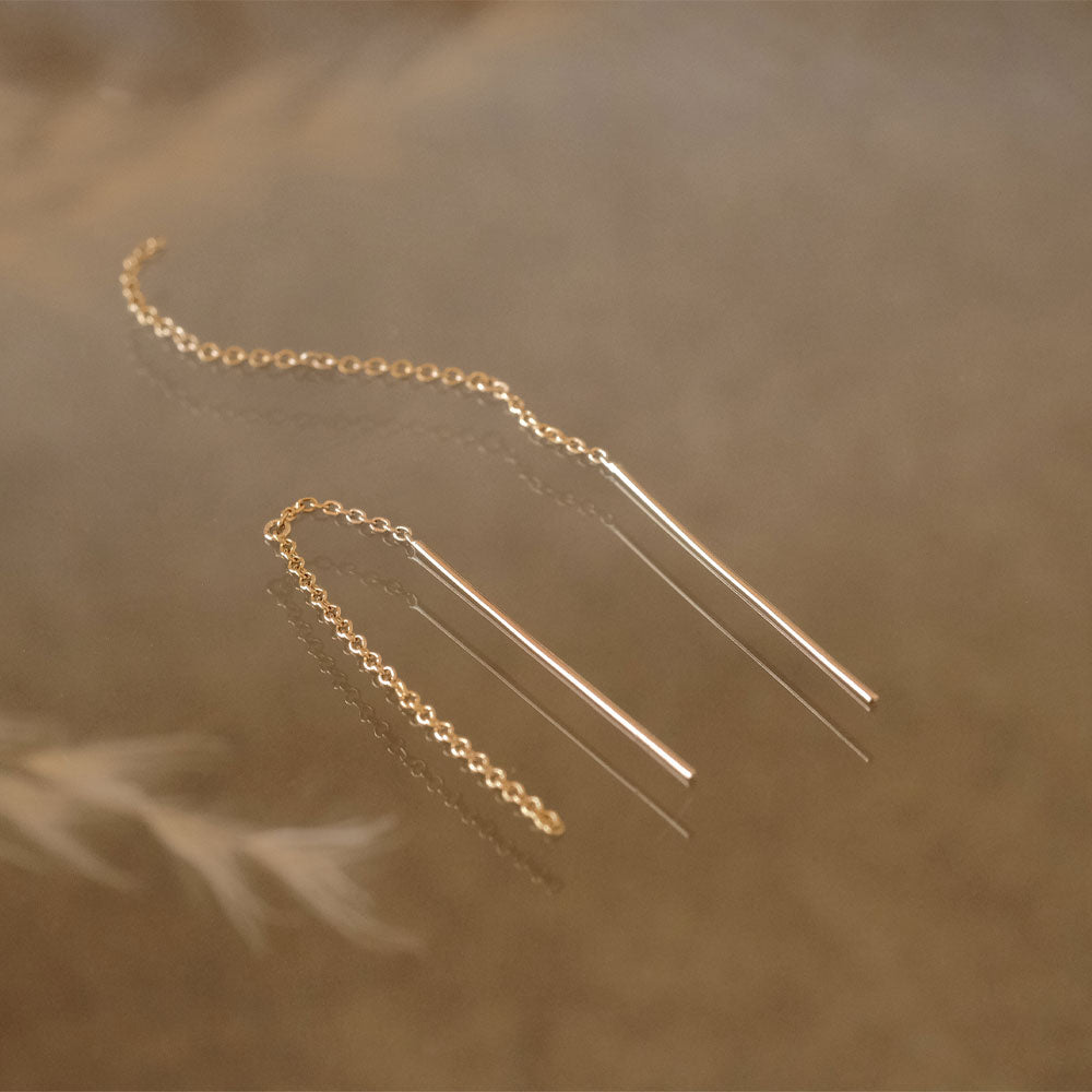 14K Gold Filled Chain Threader earrings