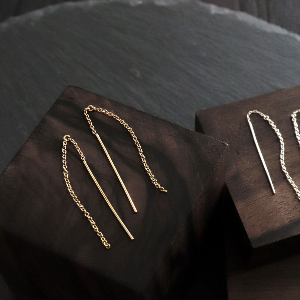 14K Gold Filled Chain Threader earrings