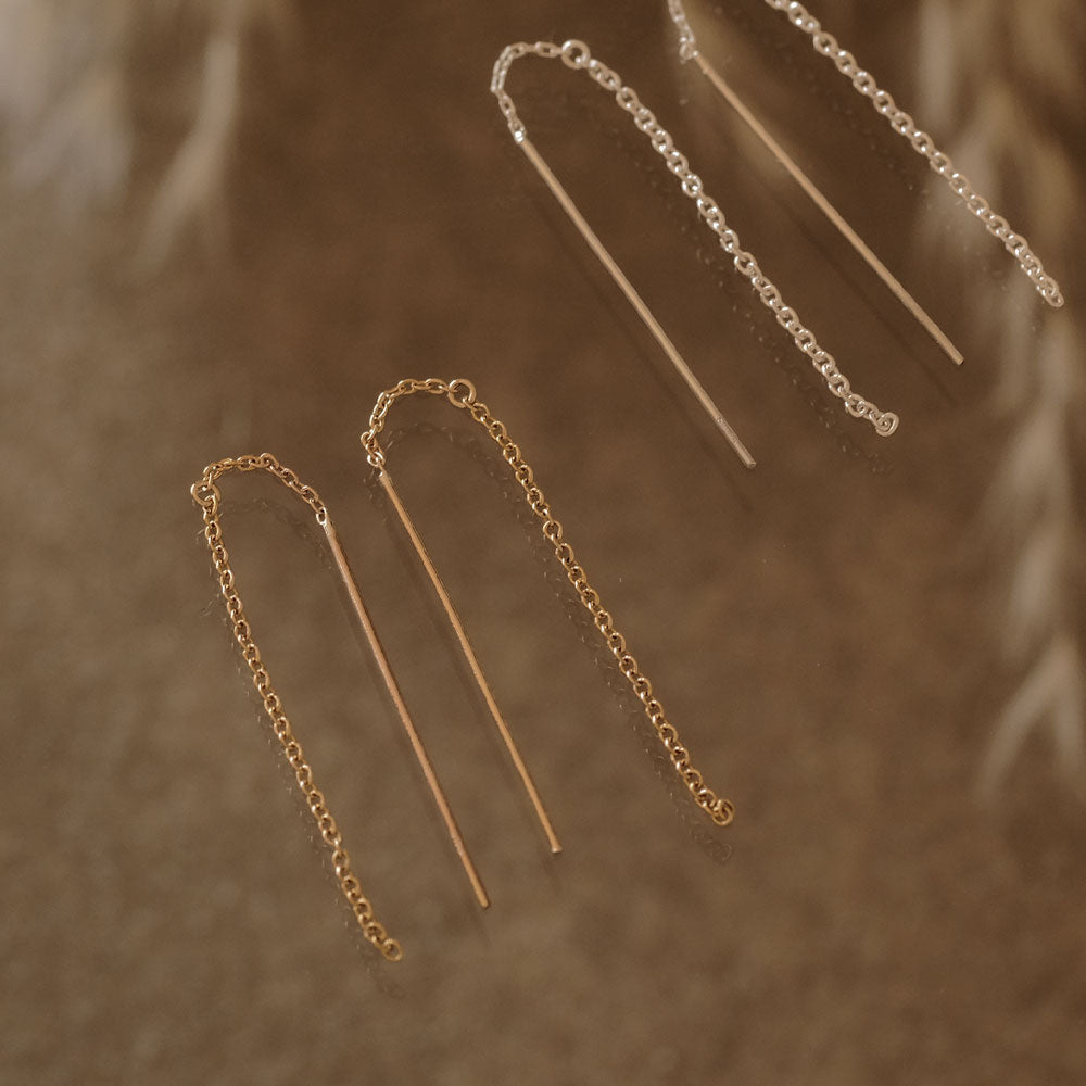 14K Gold Filled Chain Threader earrings