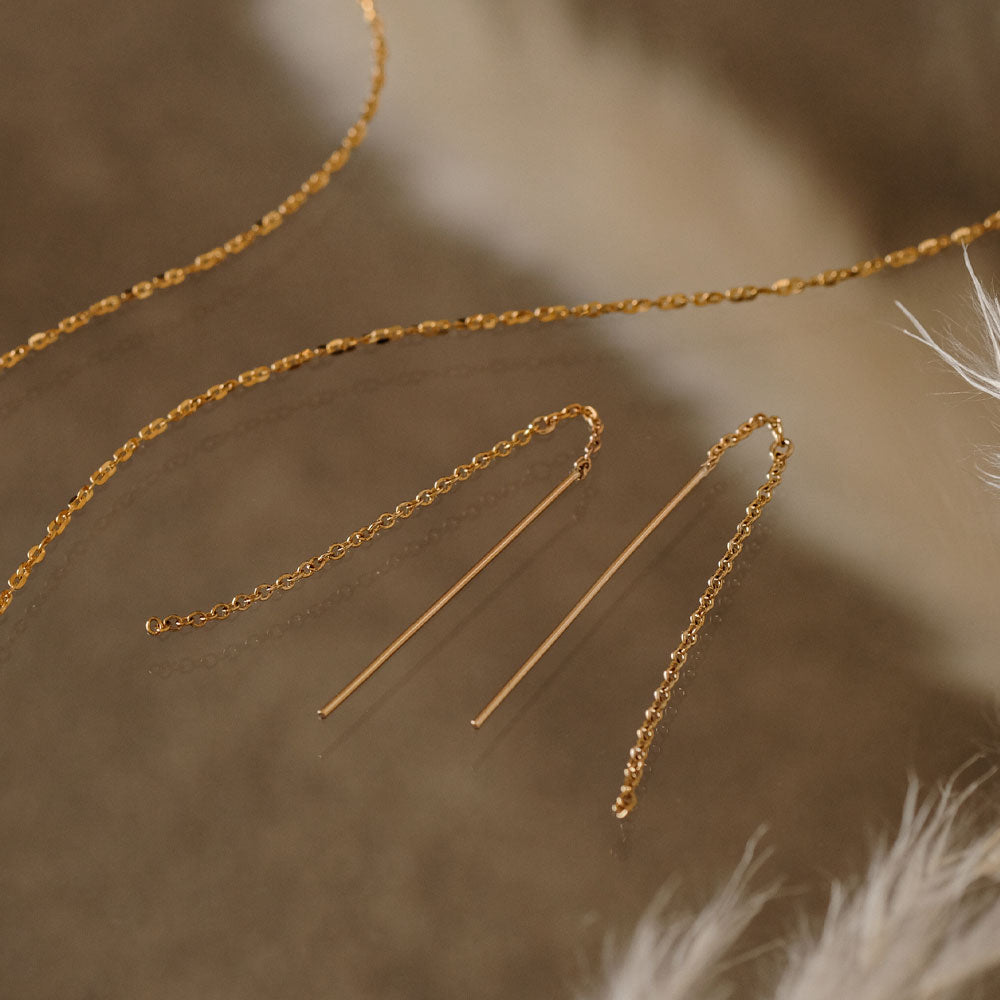 14K Gold Filled Chain Threader earrings