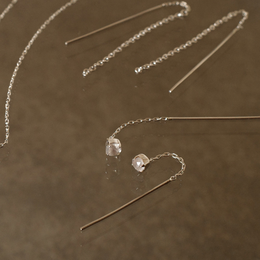 925 Silver Moonstone Threader Earrings
