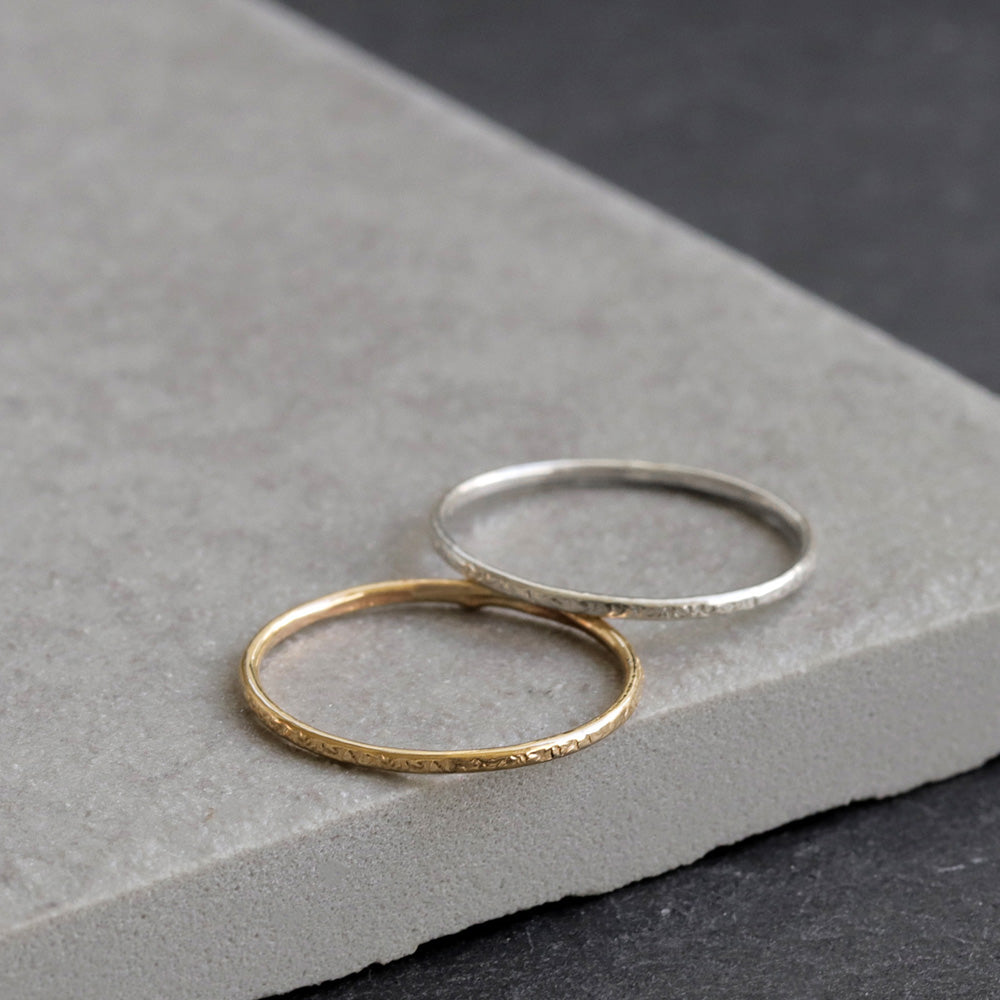 925 Silver Textured Skinny Ring