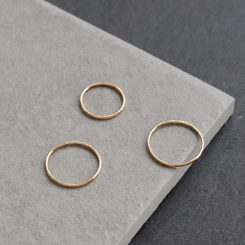 14K Gold Filled Textured Skinny Ring