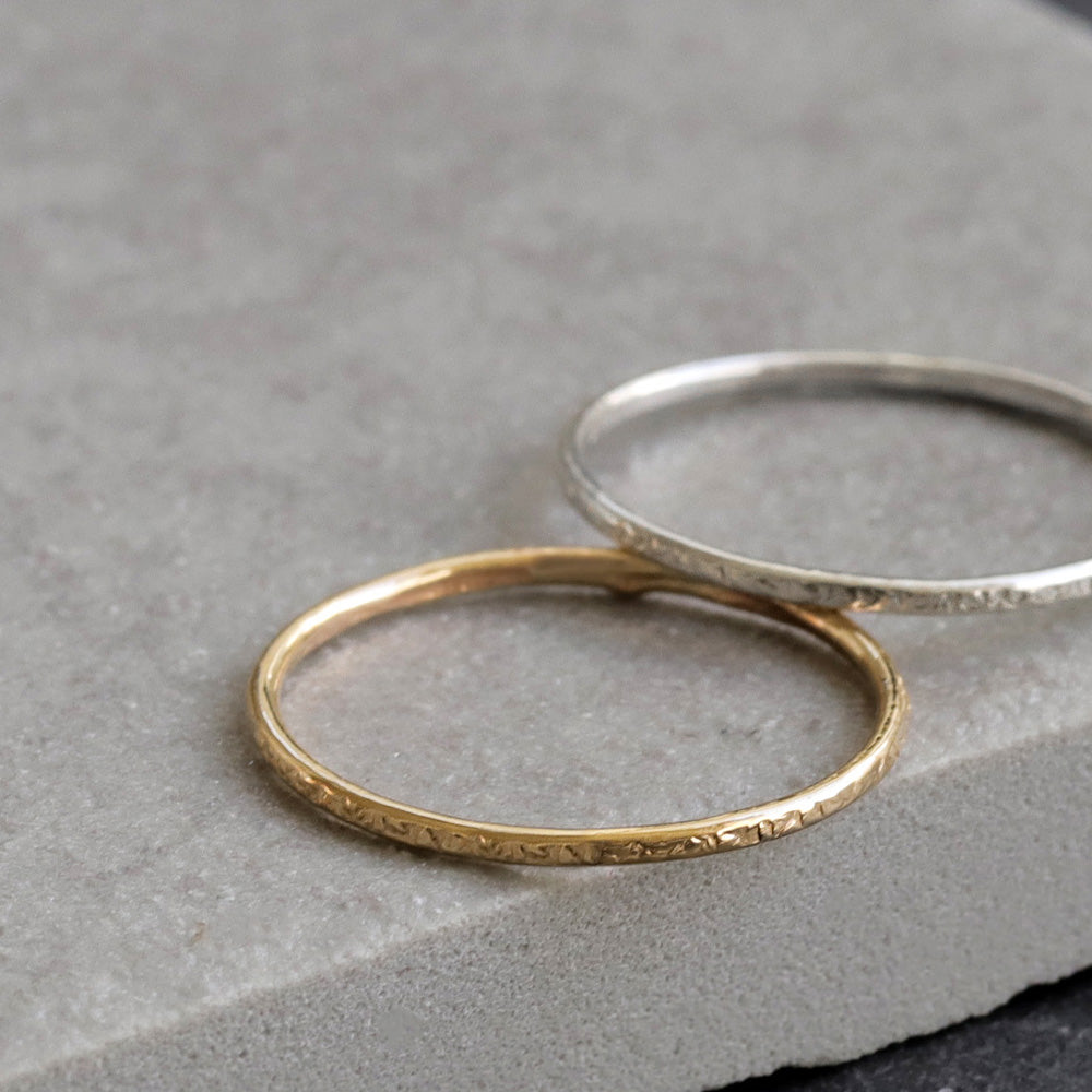 14K Gold Filled Textured Skinny Ring