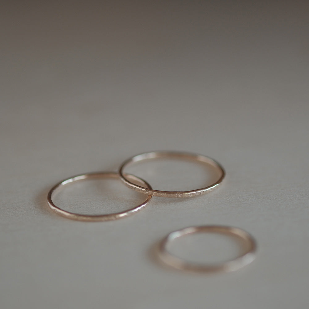 14K Gold Filled Textured Skinny Ring