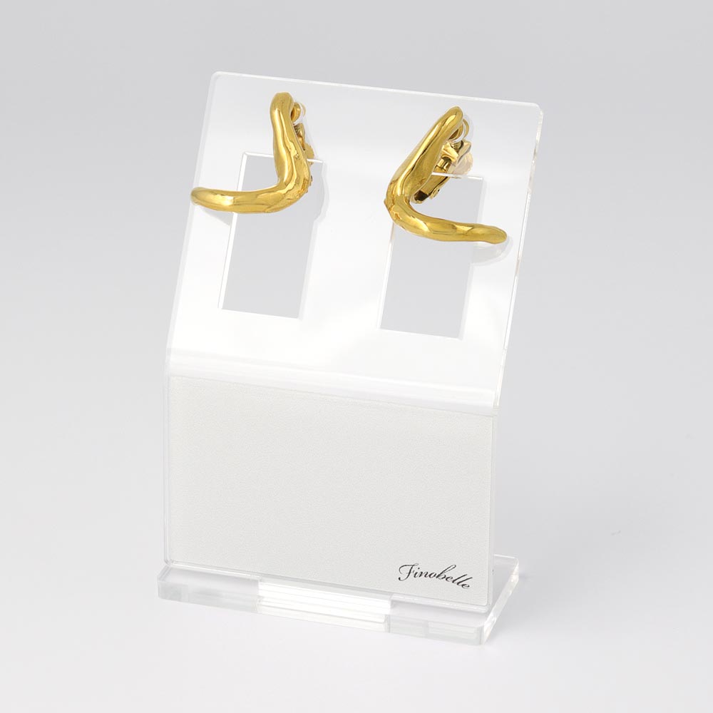 Gold Tone Surgical Steel Curve Clip Ons