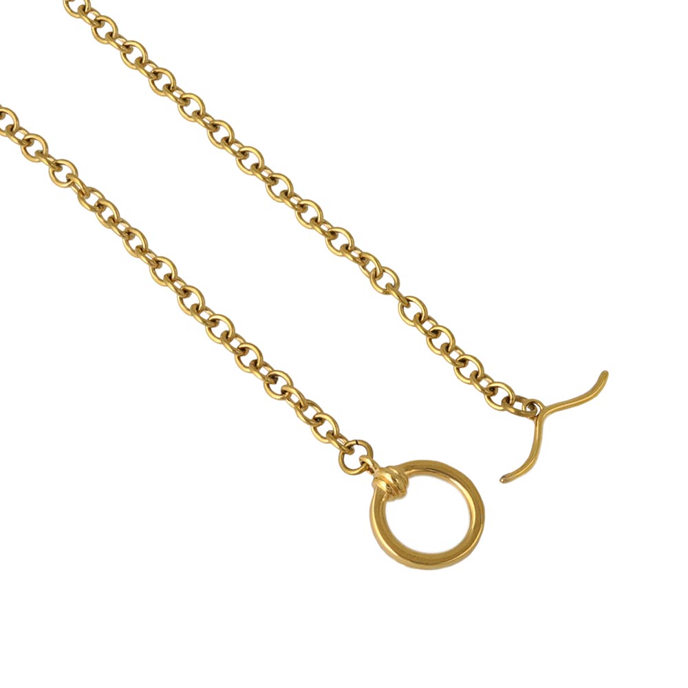 Gold Tone Surgical Steel Cable Chain Necklace