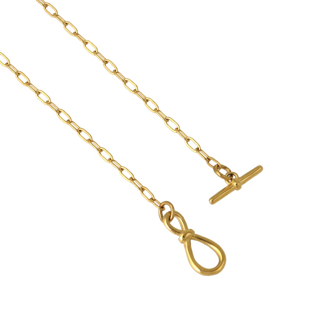 Gold Tone Surgical Steel Paperclip Chain Necklace