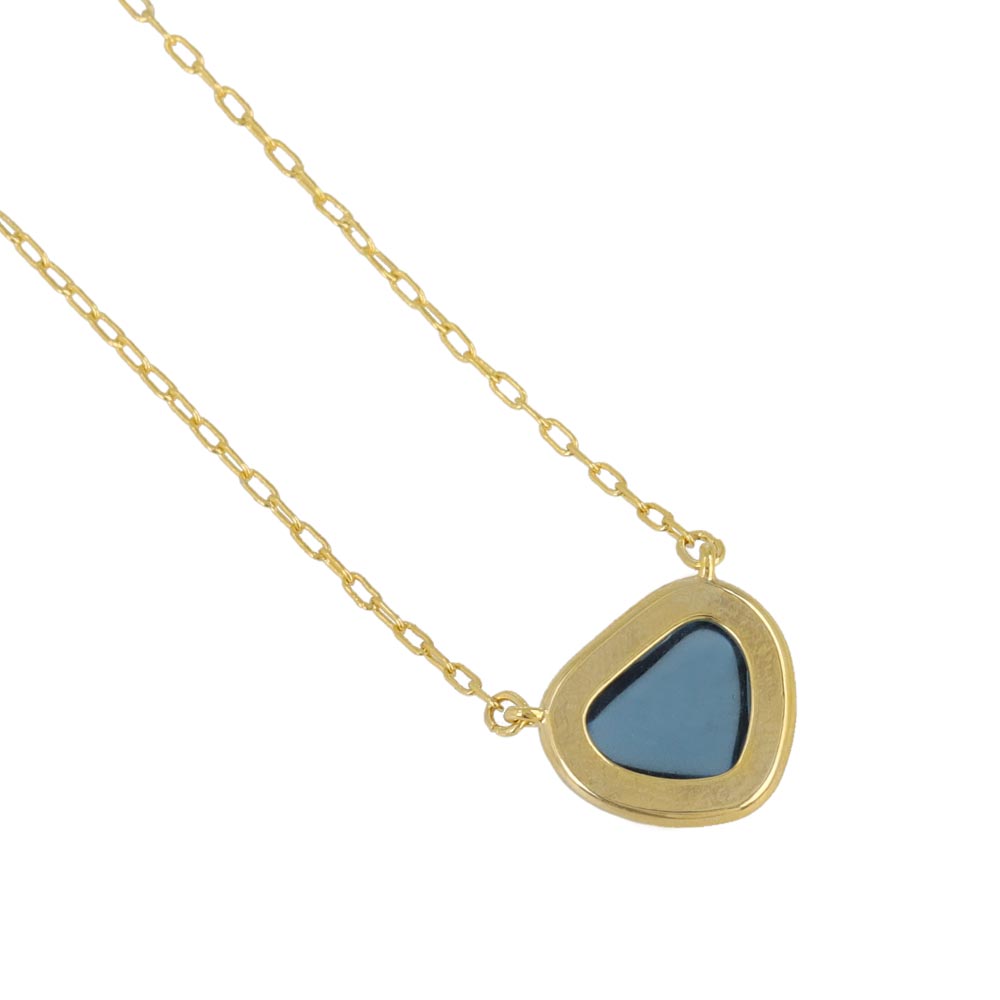 Blue Triangle Glass Jewel Necklace