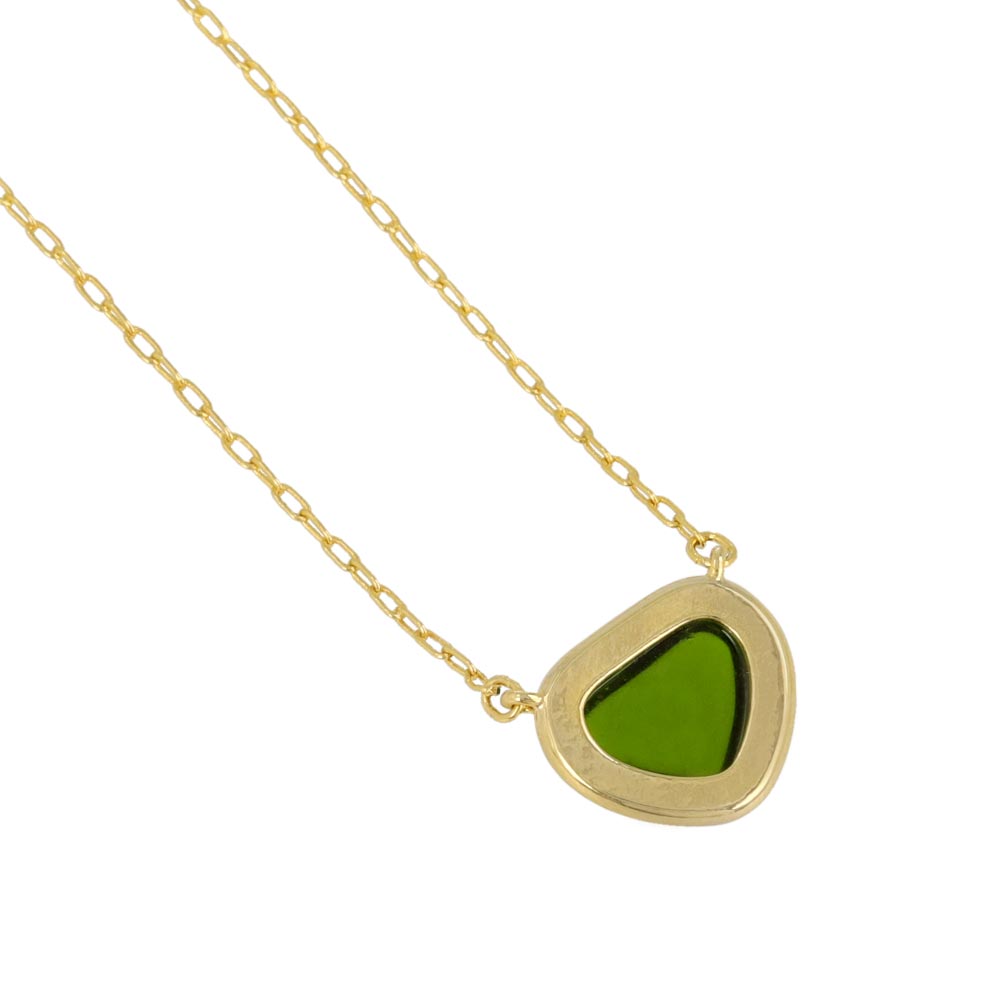 Green Triangle Glass Jewel Necklace