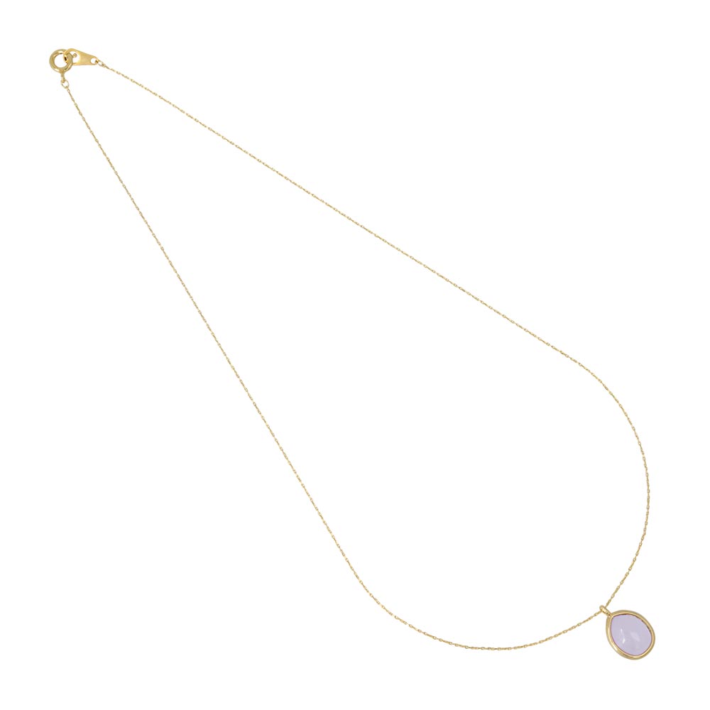 Purple Oval Glass Jewel Necklace