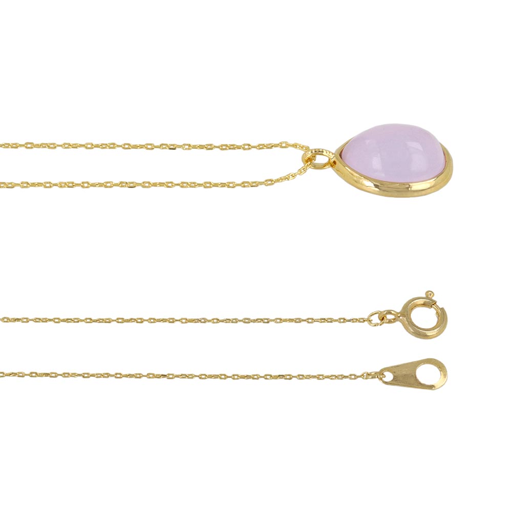 Purple Oval Glass Jewel Necklace