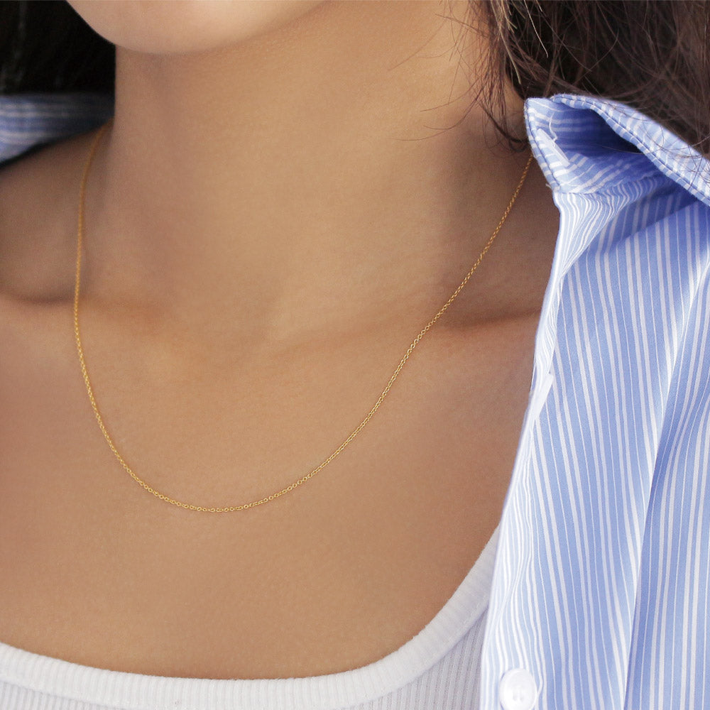 Gold Tone Cable Chain Necklace