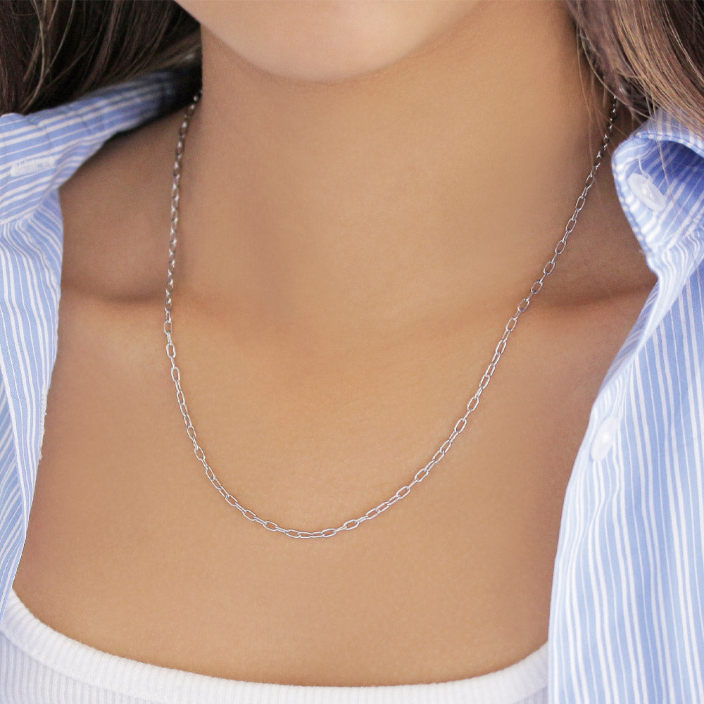 Silver Tone Loose Chain Necklace