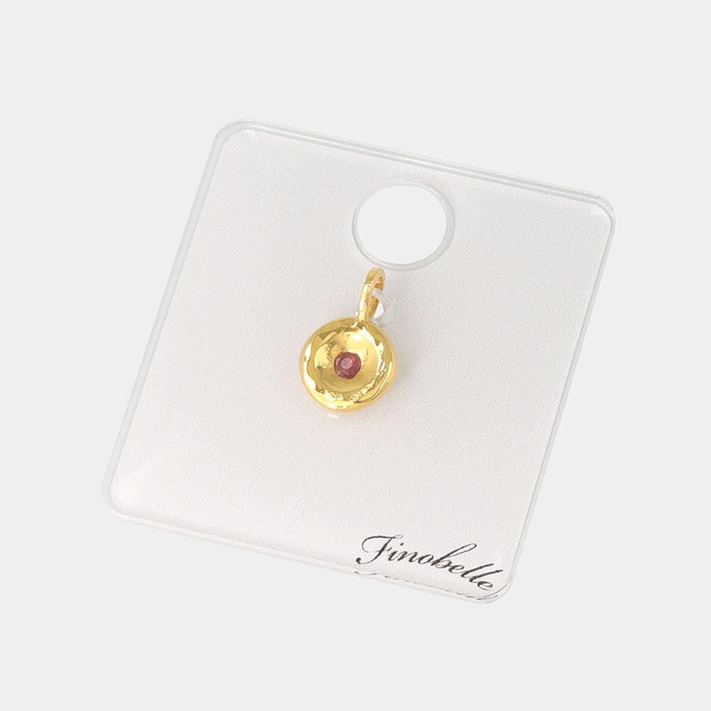 Gold Tone Disc Necklace Charm