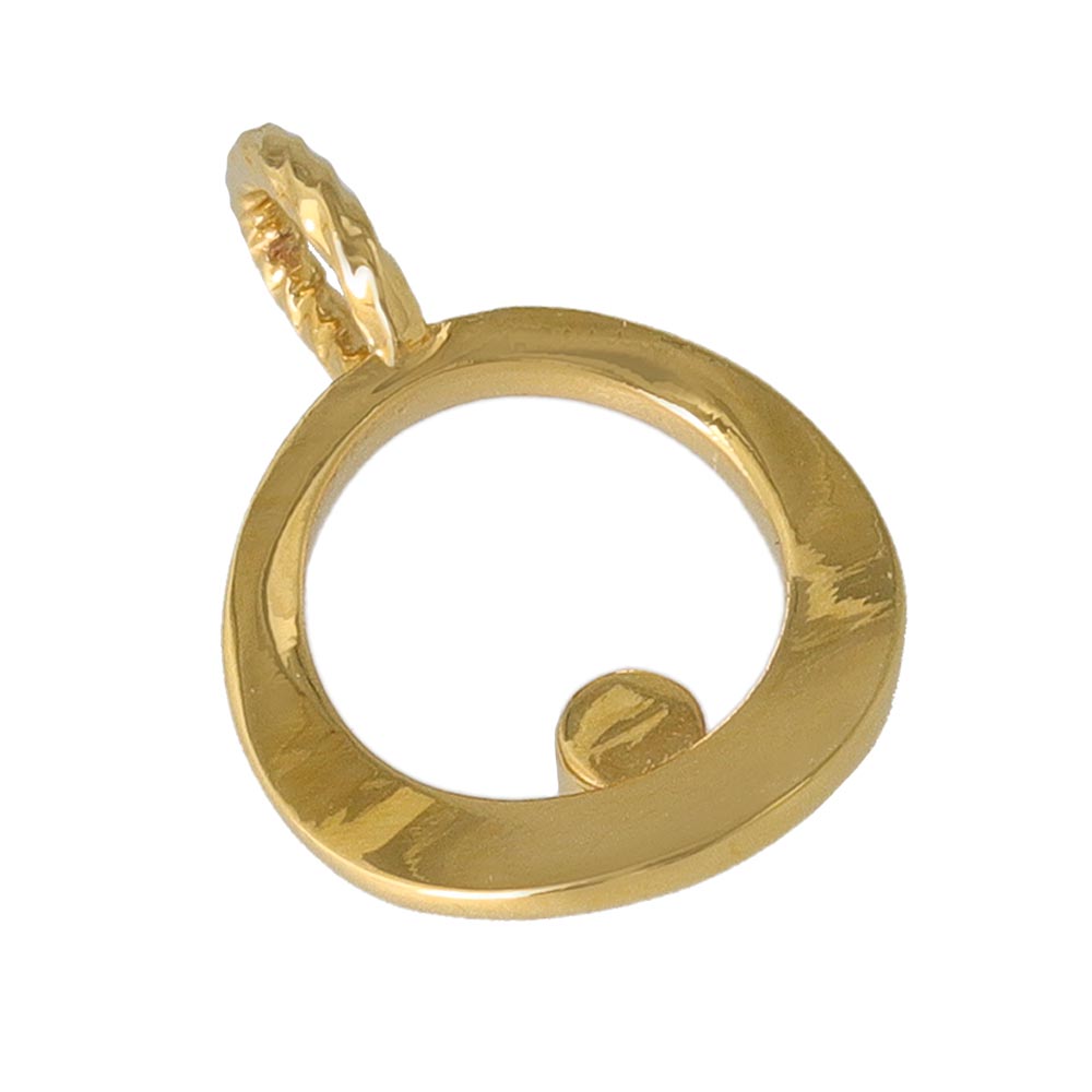 Gold Tone Circle Necklace Charm