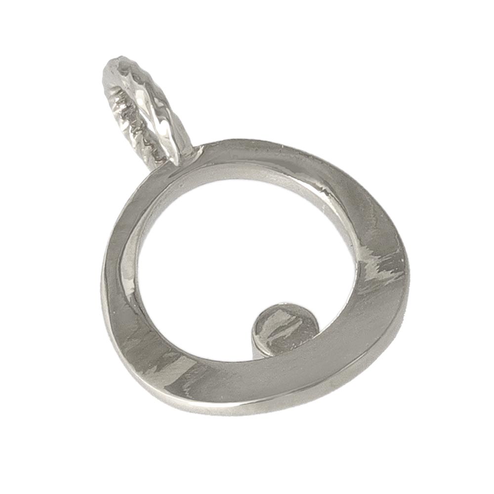 Silver Tone Circle Necklace Charm
