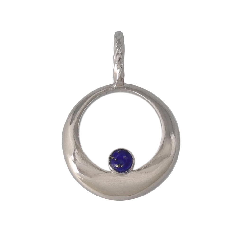 Silver Tone Circle Necklace Charm