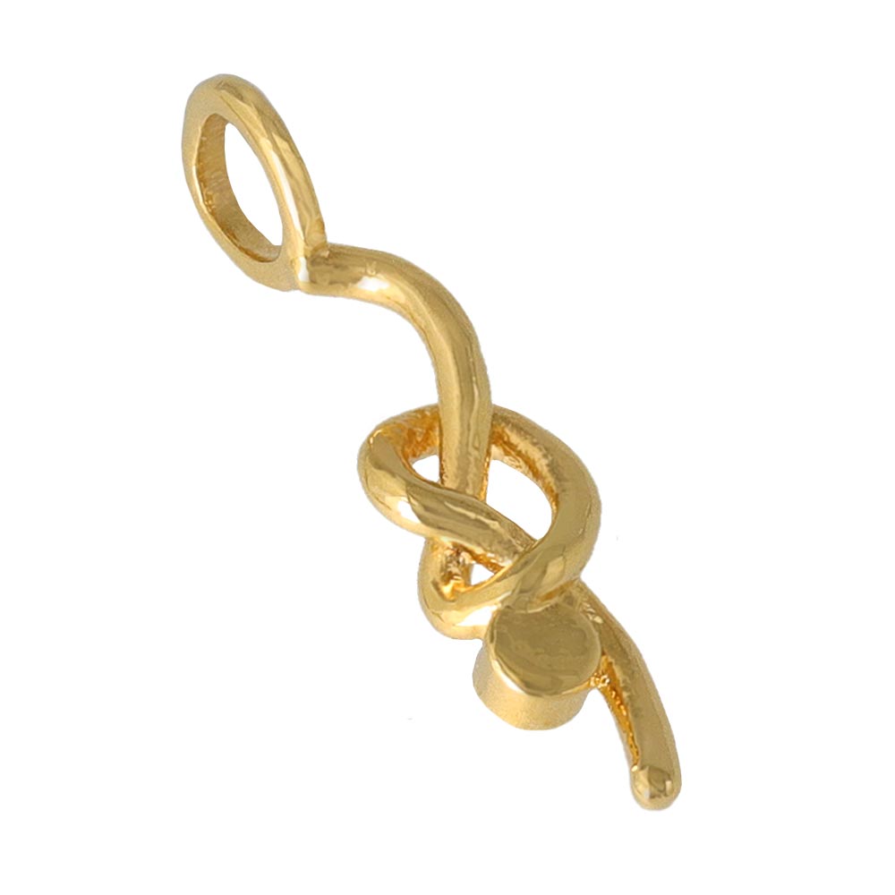 Gold Tone Knot Necklace Charm