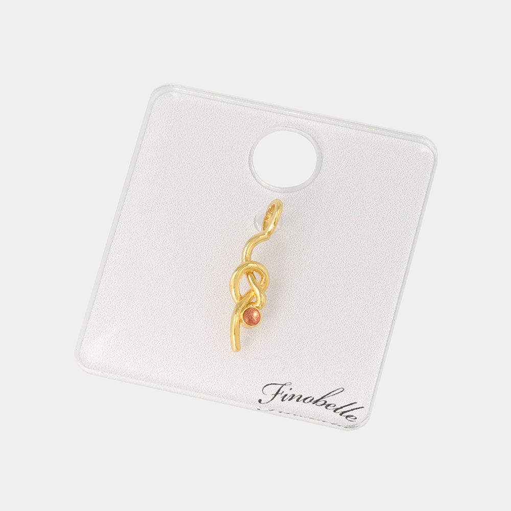 Gold Tone Knot Necklace Charm