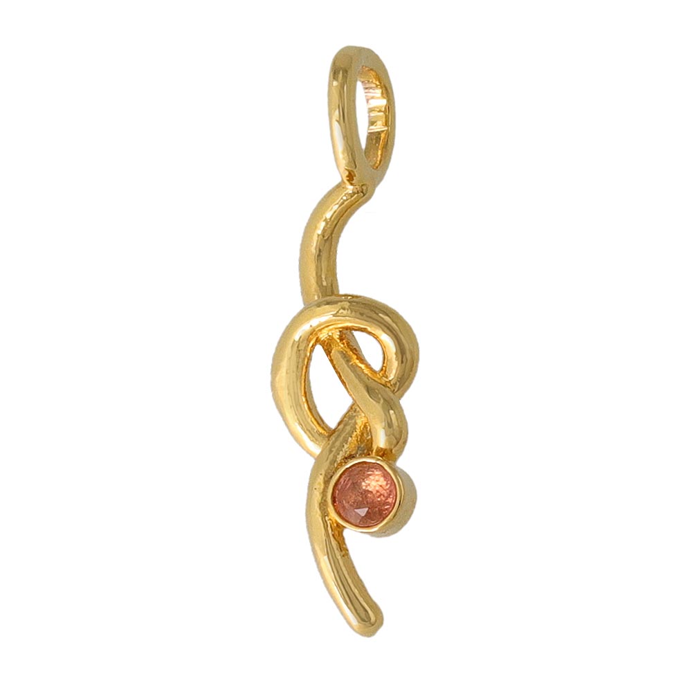 Gold Tone Knot Necklace Charm