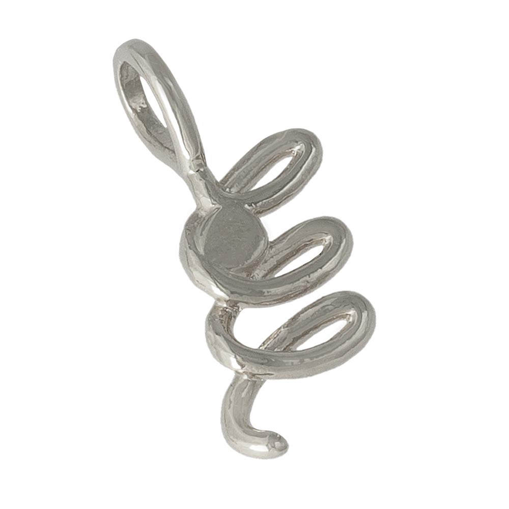 Silver Tone Spiral Necklace Charm
