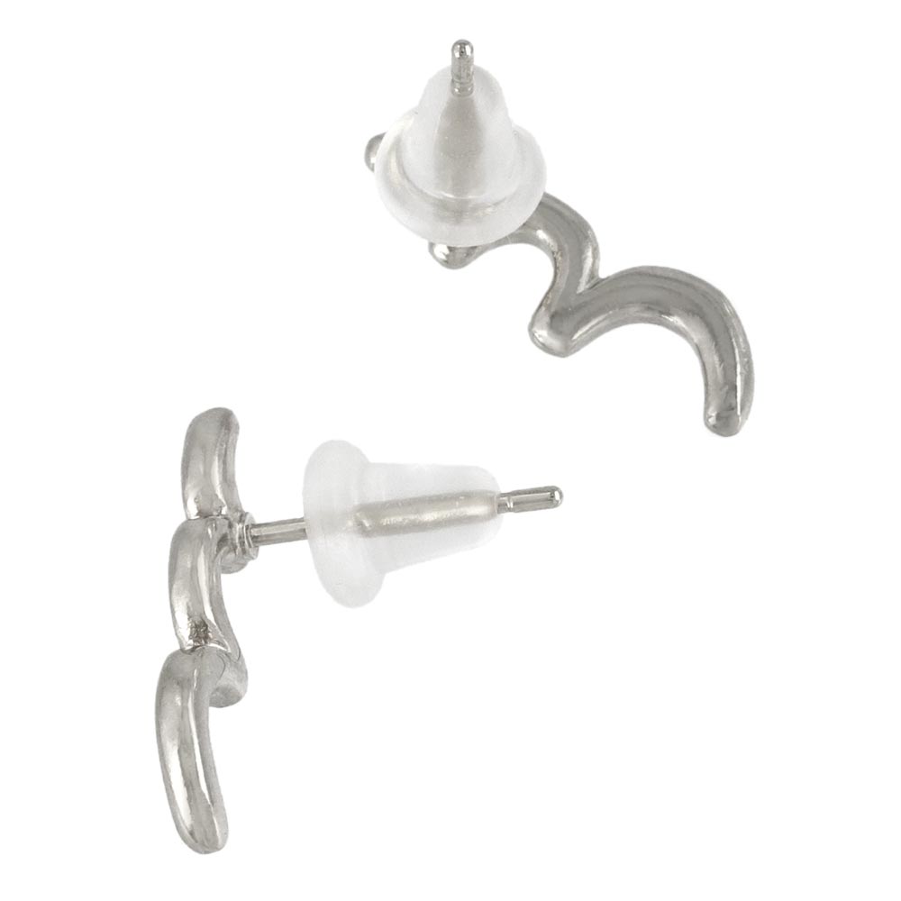 Rhodium Plated Twist Studs